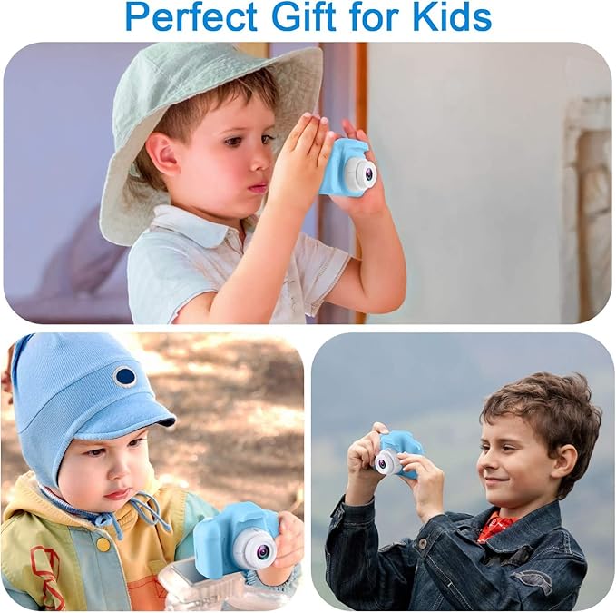 GKTZ Toys for Girls Age 3-8, Kids Camera Digital Video Toddler Camera Children Camcorder Birthday Gifts for 3 4 5 6 7 8 Year Old Girls with 32GB SD Card (Light Blue)