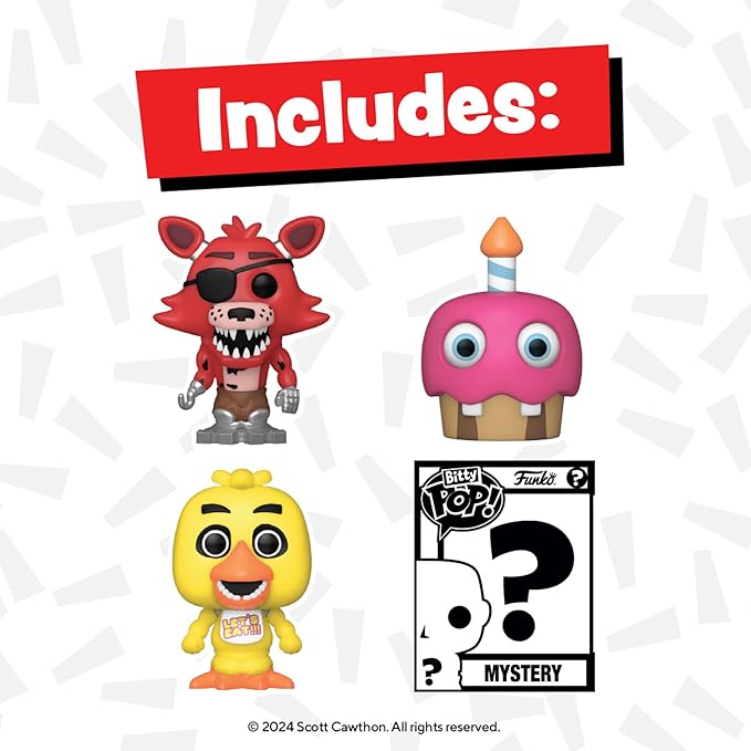 Funko Bitty POP! Five Nights at Freddy's (FNAF)- Foxy and A Surprise Mystery Mini Figure - 0.9 Inch (2.2 Cm) Collectable - Gift Idea - Cake Topper