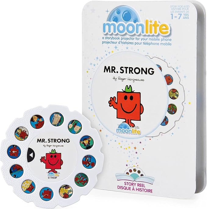 Moonlite Storybook Reels For Flashlight Projector, Kids Toddler | Mr. Strong | Single Reel Pack Story for 12 Months and Up