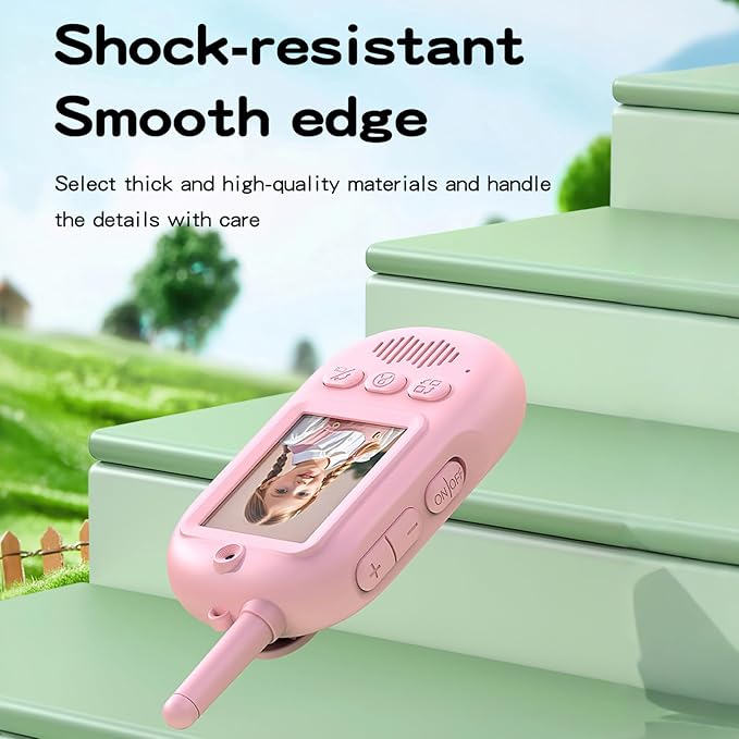 Video Walkie Talkies for Kids Toys with Screen - 2 Pack Handheld Rechargeable Kids Walkie Talkies Long Range Toys for Ages 8-13 5-7, Outside, Camping, Hiking for Boys Girls Ages 3-12 (Blue/Pink)