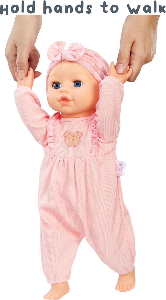 Baby Born Learn to Walk Baby Doll Annabell - Blue Eyes: Realistic Features for Kids Ages 3+, Walks, Crawls, Sits & Kicks, Eyes Open & Close, Multiple Sound Effects