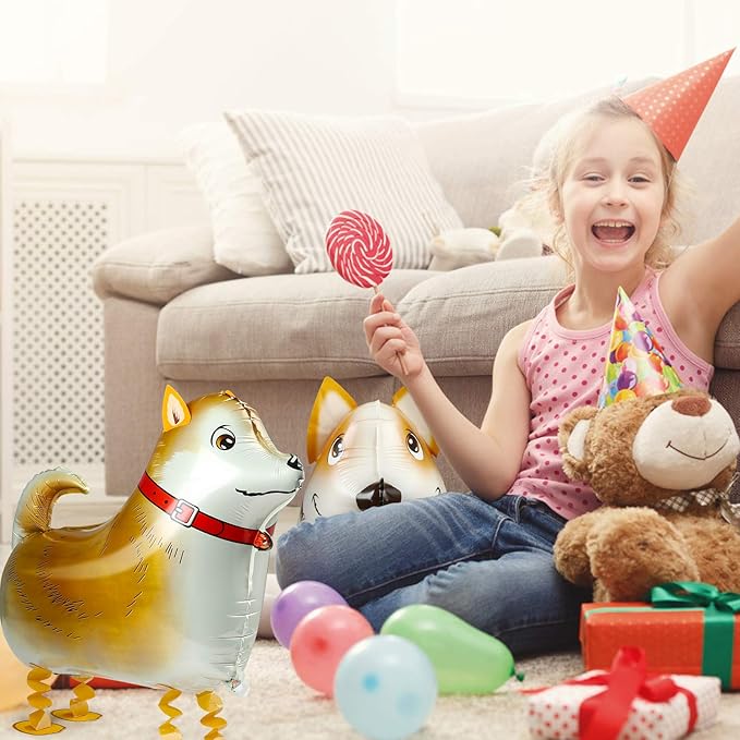 KESOTE Puppy Dog Themed Birthday Party Decorations - 6pcs Dog Balloons Walking Animal Balloons for Birthday Party Decor Supplies