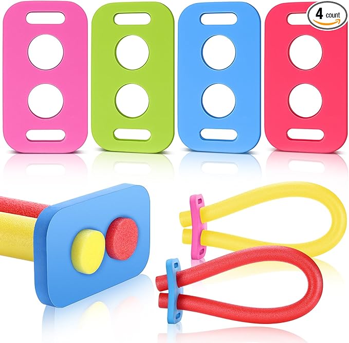 4 Pcs Swimming Noodle Floating Connector Swim Pool Noodles Accessories EVA Stick Colorful Connector for Summer Outdoor Beginners Water Pool Games Beach Lake Party