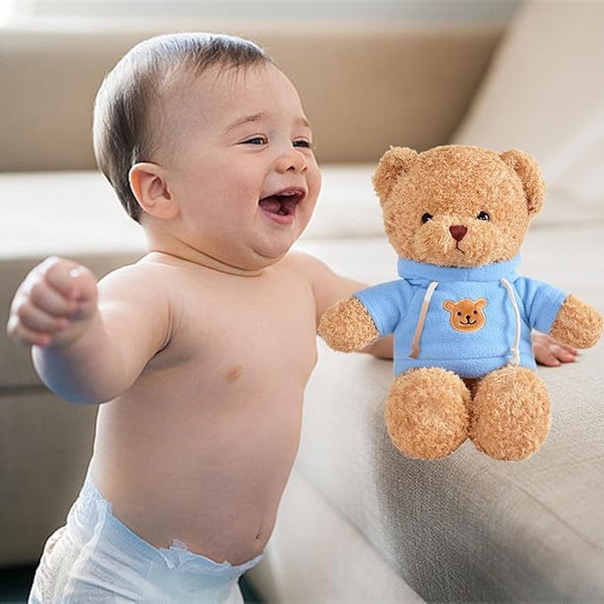 11.8" Teddy Bear Stuffed Animals Plush Bear Doll Kids Boys Girls Animal (Blue Bear)