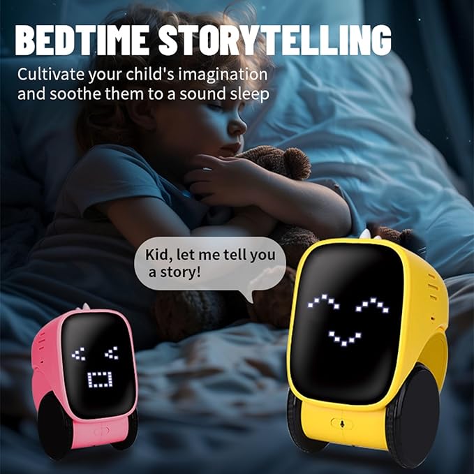 TOPINCN Smart Charging Robots for Kids, Interactive Smart Robotic with Touch Sensor for Boys Girls, Story Machine Remote Control Programming Toy for Early Education Learning (Pink)