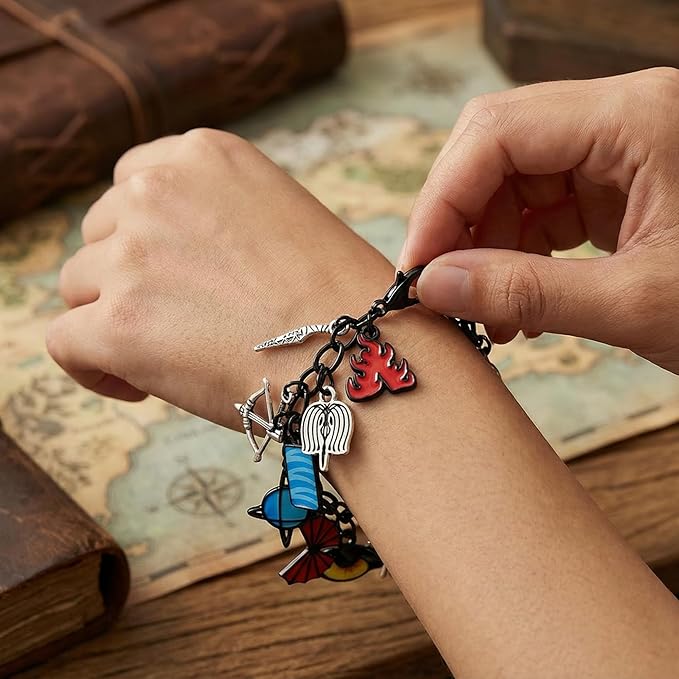 Avatar Plush Toy and Cosplay Enamel Charm Bracelet for Fans, Avatar Na'vi Anime Accessories, Themed Jewelry and Baby Doll Toys Christmas Birthday Gift for Kids Women