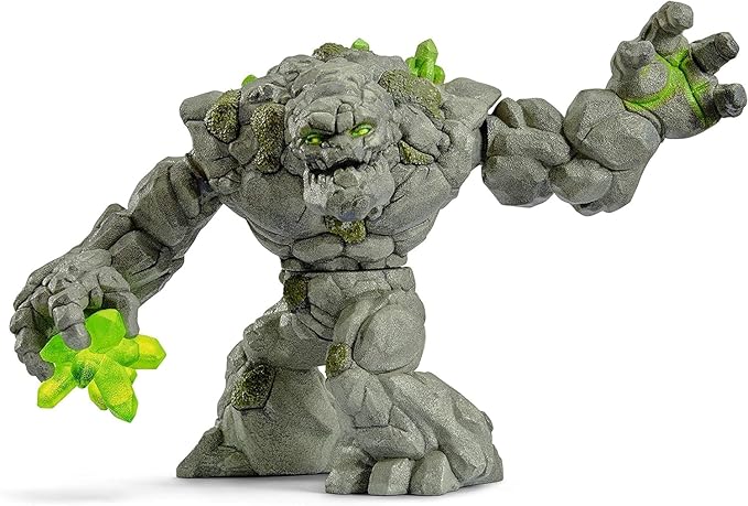 Schleich Eldrador Creatures - 8" Stone Monster Toy with Crystal Set - Cool Movable Monster Action Figure for Boys and Girls - Fantasy Giant Rock Beast Figurine - Fun Scary Toys - Kids Ages 7+ | 70141