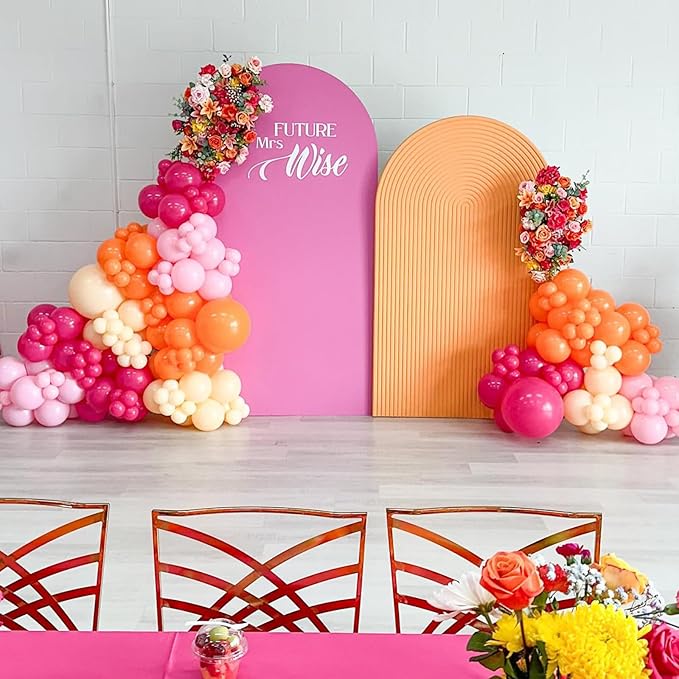 Balloons Pink Orange Yellow, 50PCS Pink Yellow Orange Balloon Arch Kit, Latex Party Balloons for Birthday Decoration Wedding Baby Shower Engagement Balloons Decoration Party Supplies