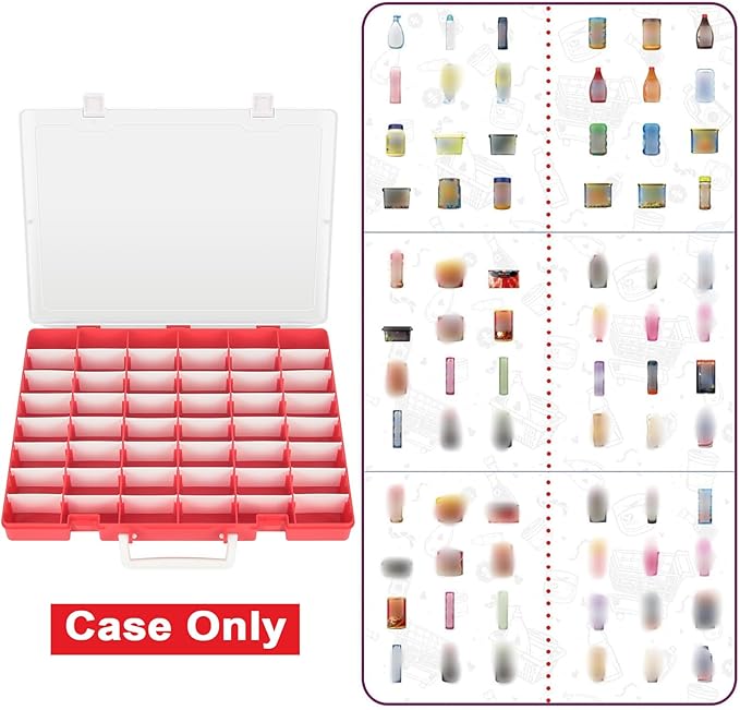 Case Compatible with 5 Surprise for Mini Brands Toys Series 1-4 Mystery Capsule Storage, for Mini Mart Collection Organizer for Collectibles(Case Only) (Red-White)