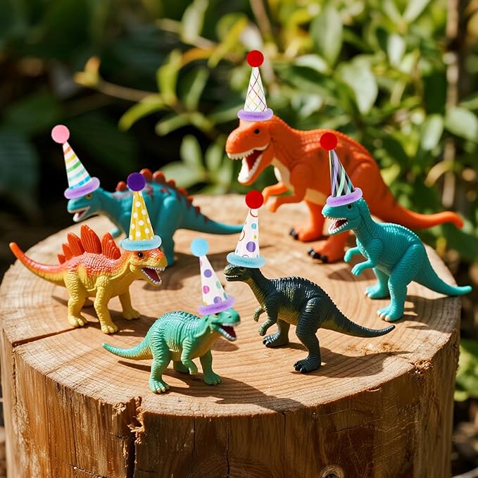 Mini Party Hats for Stuffed Animals Figures Cute Cake Cone Birthday Party Hats with Pom Poms Tiny Party Hats for Stuffed Animals Pets, Accessories