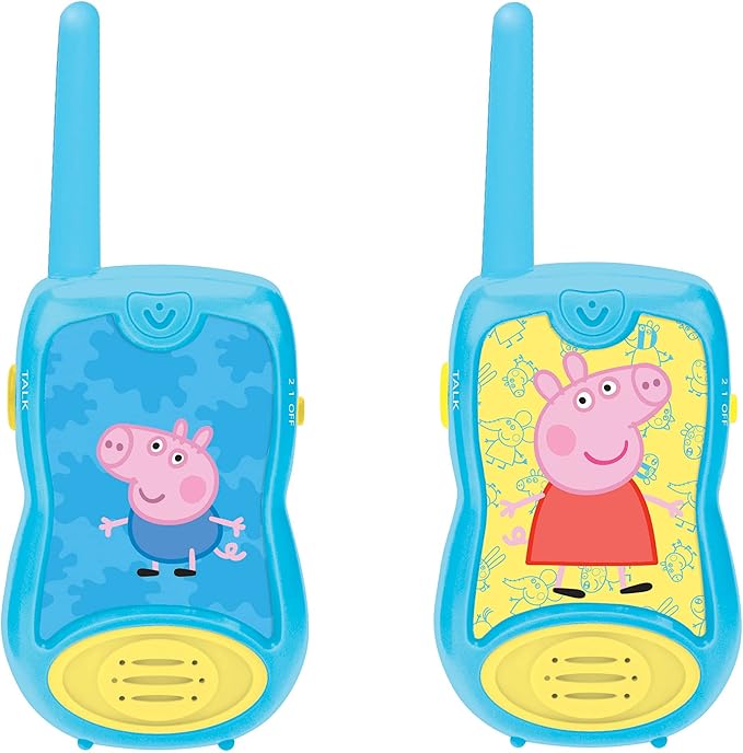 LEXiBOOK Peppa Pig Walkie-talkies, Communication Game for Children, Belt Clip for Transport, Battery, Blue, TW12PP