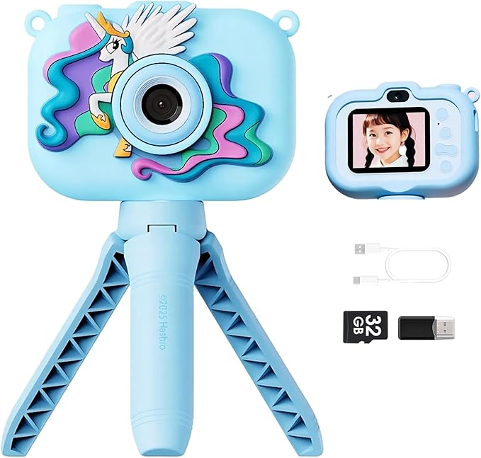My Little Pony Princess Series Children's Cameras，Digital Point & Shoot Cameras with Bracket, Christmas Birthday Gifts Girls Boys Age 3-12, Kid's Camera with SD Card，Princess Celestia