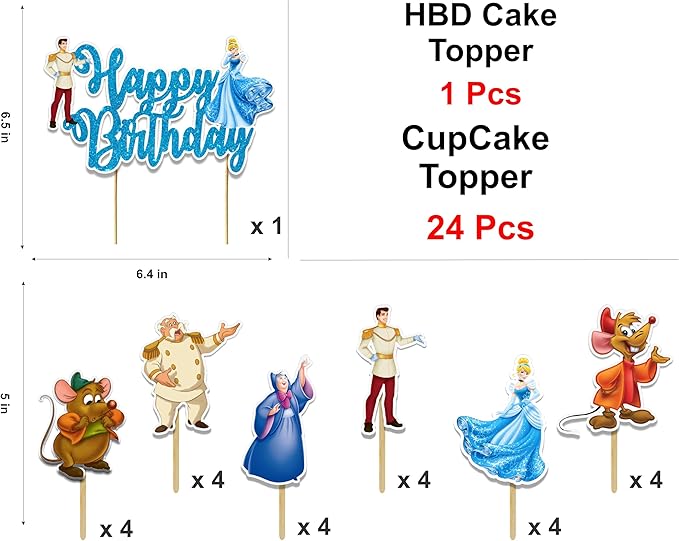 Seyal® Cnderela Theme Birthday Party Supplies