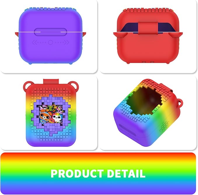 Soft Silicone Case for Bitzee Interactive Toy Digital Pet, Shockproof and Protective Carrying Case for Bitzee Interactive Electronic Pets with Lanyard (Rainbow)