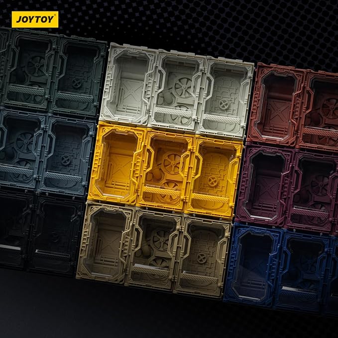 JOYTOY 5'' Display Box,Action Figures Display Case - Individual Soldier Hangar Display Case - Surge Yellow C - Dustproof Collectibles Box Ages 15+