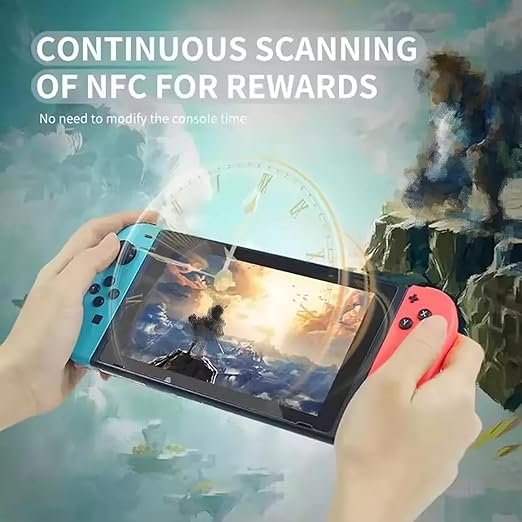NFC Emulator for Popular Game Consoles — 3100+ Data Saves, Unlimited Scan & Rewrite, 1.3" OLED Screen, Rechargeable, Easy Button Controls, Compatible with 50+ Games (Black）