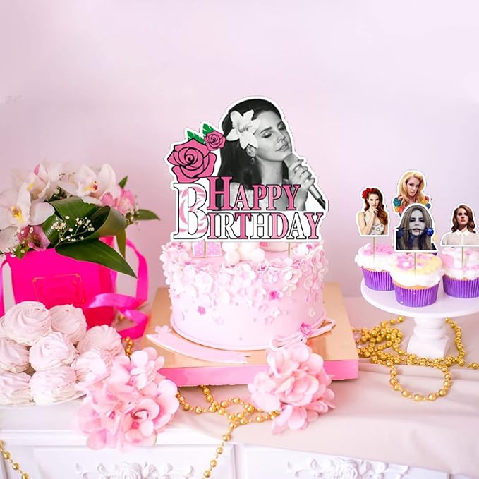 lana Party Decorations,Birthday Party Supplies Includes Banner - Cake Topper - 12 Cupcake Toppers - 18 Balloons