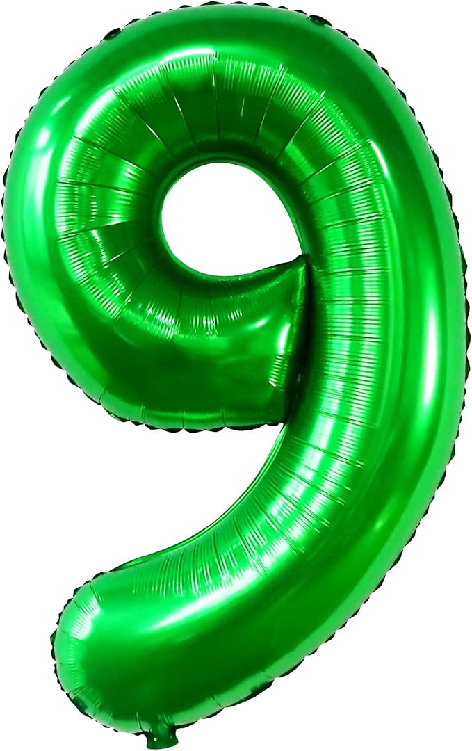 KatchOn, Giant Dark Green Number 9 Balloon - 40 Inch | | Foil 9 Birthday Balloon for 9th Birthday Decorations | 9th Anniversary Decoration | Green Party Decoration