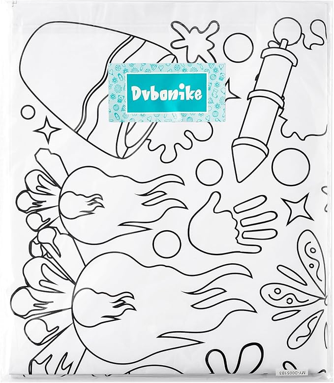 Jumbo Holi Coloring Poster - Happy Holi Festival DIY Drawing Color-in Paper Blank Doodle Art Banner 55.1 x 23.6 Inch Decor Home Family Community Activity Celebration Party Suppiles