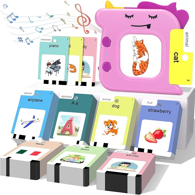 Talking Flash Cards for Toddlers 1 2 3 4 5 6 Year Olds, 420 Sight Words, Montessori Toys to Learning, Pocket Speech Therapy Toys for Toddlers, Sensory Preschool Educational Birthday