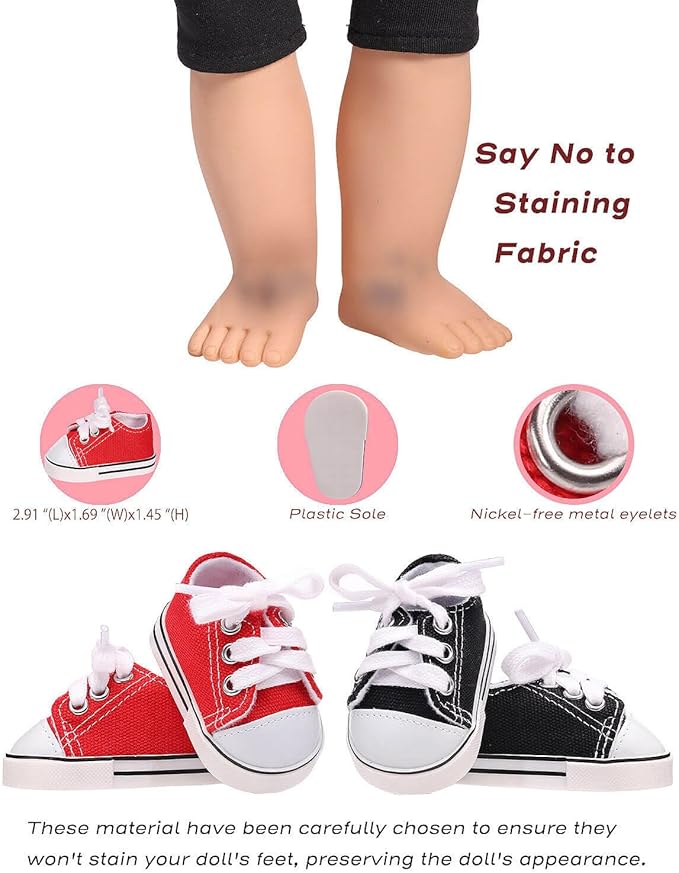 18 inch Doll Shoes - 7 Pairs with Gift Box