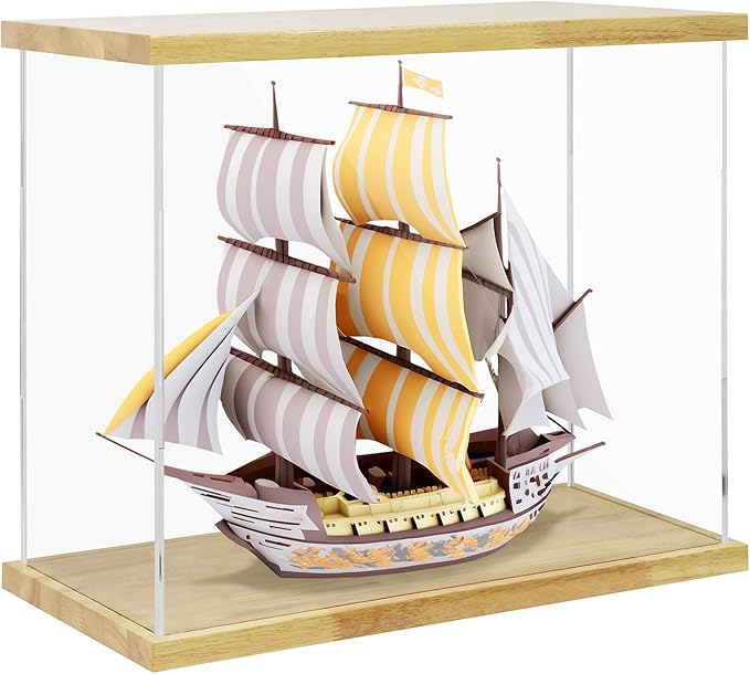 BenchPro Clear Acrylic Display Case for Trophy, Collectibles, Assemble Cube Display Box Stand Dust Proof Protection Showcase for Action Figures Toys. (1" Thick Wood, 21" H x 24" L x 12" D)