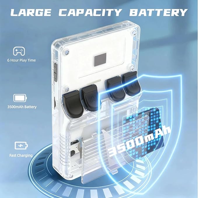 R36S Retro Handheld Game Console,3.5" IPS Screen Retro Gaming Console,Built-in 64G TF Card ,3500mAh Battery,Portable Gaming Player for Life-White