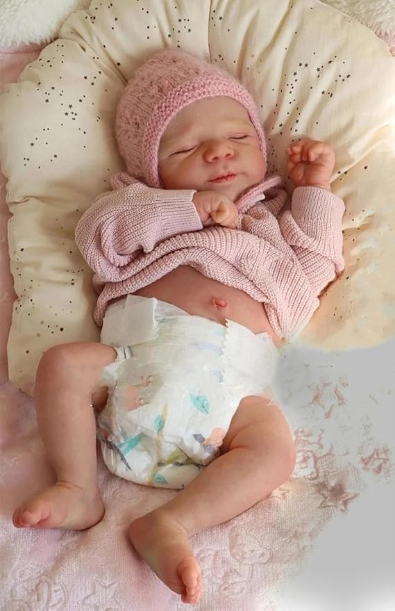 Anano Full Silicone Baby Doll-18 in Reborn Baby Dolls Silicone Full Body, Realistic Babys Doll Girl, Anatomically Correct Newborn Babys, Real Life Reborn Dolls with Accessories