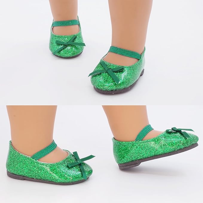 Etistta 7 Pairs of Glitter Doll Shoes Fits for 18 inch Doll Shoes American Dolls Sparkle Accessories