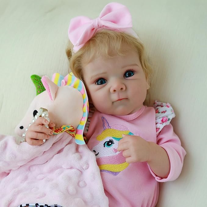 Reborn Baby Dolls - 20-inch Realistic Baby Doll Girl, Lifelike Newborn Baby Doll with Full Vinyl Body, Handmade with Accessories, Real Life Baby Doll for 3+ Years Old Kids Gifts