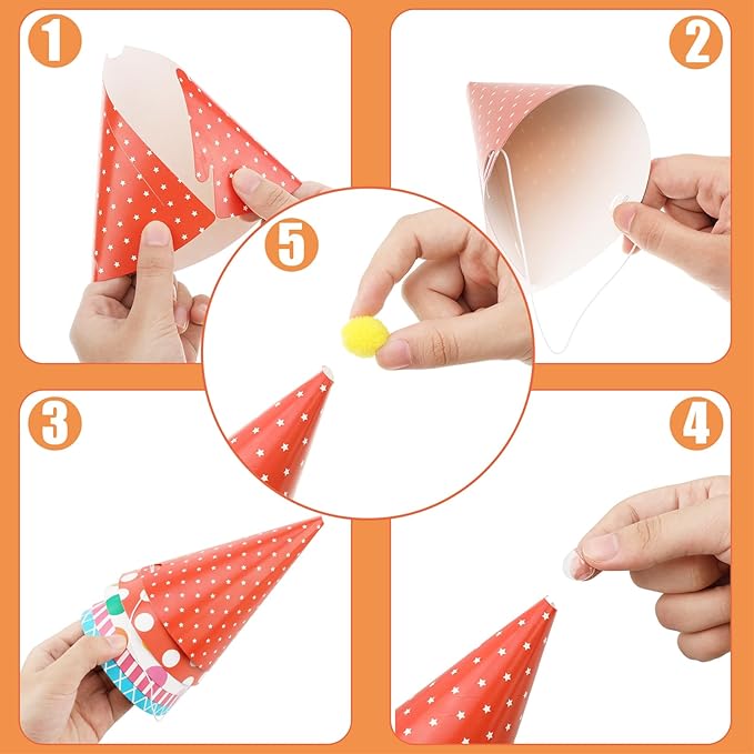 Skylety 59 Pieces Party Cone Hats with Colorful Blowers and Metallic Fringed Noisemakers Birthday Blowouts Horns Whistles Musical Noisemaker for Adults Birthday Party Supplies