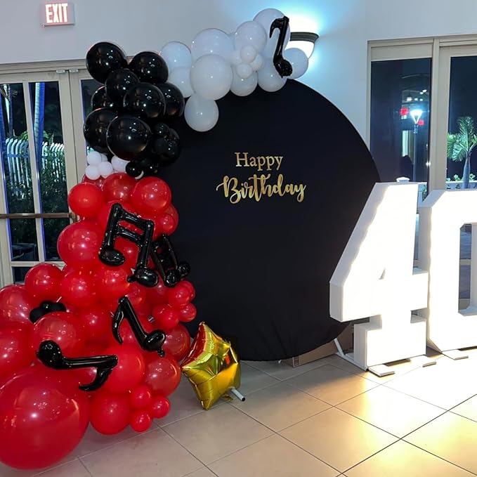 Red Gold Black Balloons, 60pcs 12 Inch Black Red Balloon Set with Metallic Chrome Gold Red Black Confetti Balloon Latex Helium Party Balloons for Graduation Birthday Wedding Bridal Shower Decorations