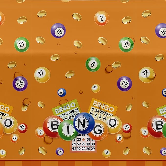 Bingo Decorations Party Tablecloth, 3 Pack Disposable Bingo Birthday Party Supplies Table Cover, 55in x 86in