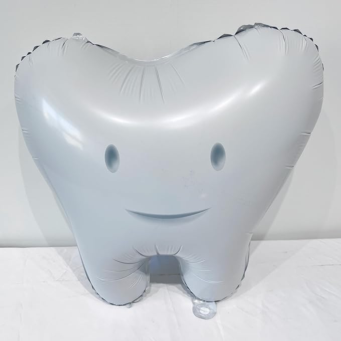 4Pcs White Tooth Balloons/Dentist Dental Graduation Party Decor/temporary tooth Teeth Theme Supplies/Tooth Clinic Dental School Balloons for Registered Dental Hygienist Graduation