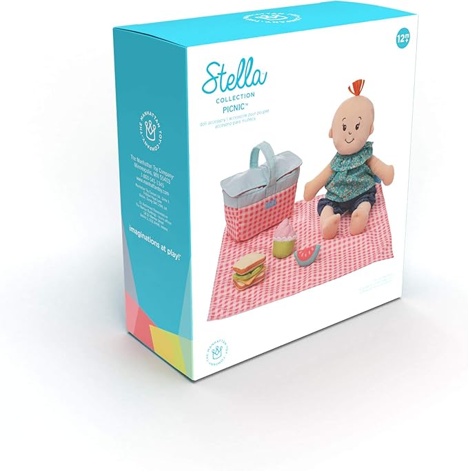 Manhattan Toy Stella Collection Picnic 5 Piece Baby Doll Picnic Playset for 12" and 15" Stella Dolls