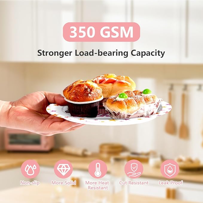 96 Pcs Pink First Birthday Party Decorations Sweet One Happy 1st Birthday Plates and Napkins Pink Party Crown Tableware Set for Girl 1-Year-Old-Birthday Supplies, Serves 24