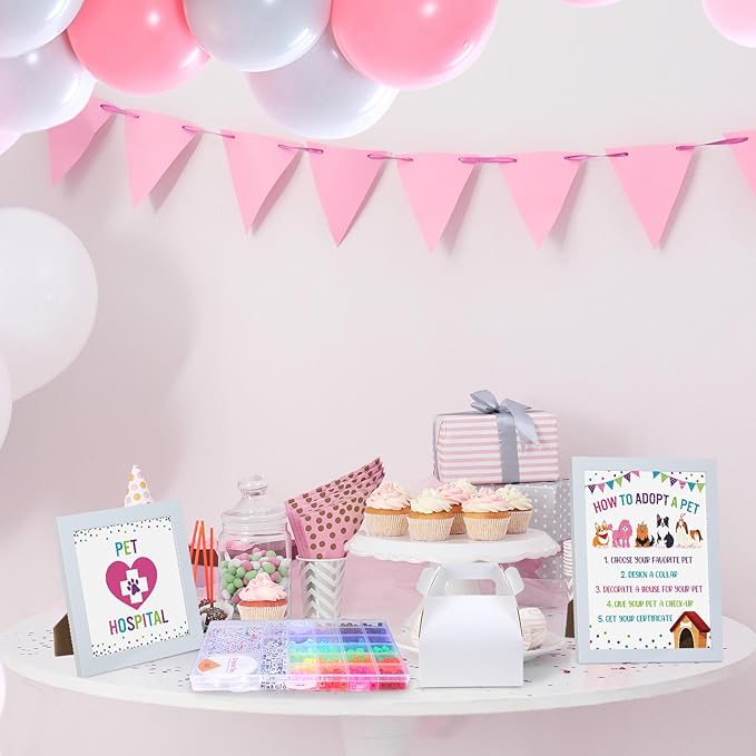 Spiareal 155 Pcs Adopt a Pet Party Favors Dog Puppy Adoption Station Package Adoption Certificates Supplies Make a Collar for Your Puppy Decorate a House for Your Pet and More for Dog Birthday Party