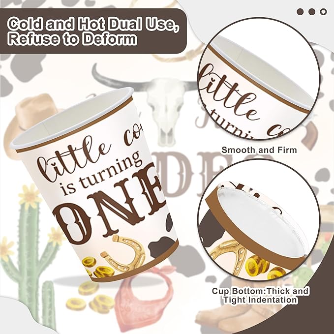 120PCS My First Rodeo Party Supplies Wild West Dinnerware Party Decorations for Boys Kids 1st Birthday Western Cowboy Themed Party Paper Plates Napkins Forks Serves 20 Guests