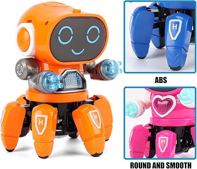 Music Playing Six Claws Robot Designed for Entertainment and Educational Programming Use Robot Toy