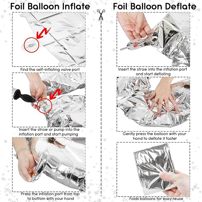 Silver 12th Birthday Balloons for Boys, 40 Inch Mylar Self Inflating 12 Balloon Number, Big Foil 1 and 2 Helium Balloons for Women Girls 21st Birthday Party Decorations Anniversary Decor Supplies