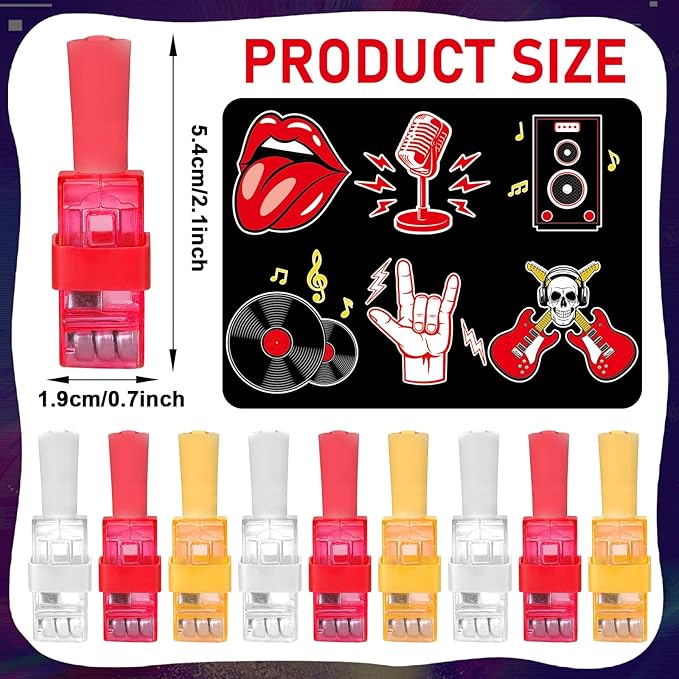 36 PCS Rock LED Finger Lights Music Party Favors Glow in the Dark Light Up Finger Lights Guitar Themed Toys Bulk for Birthday Party Goodie Bag Stuffer Birthday Gifts Classroom Prize