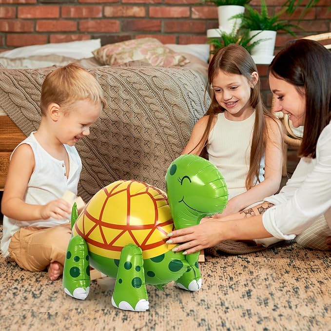 Green Turtle Balloon, 26 Inch Large Walking Tortoise Foil Balloon, Green Balloons for Turtles Birthday Party Pet Themed Party St. Patrick's Day Decoration