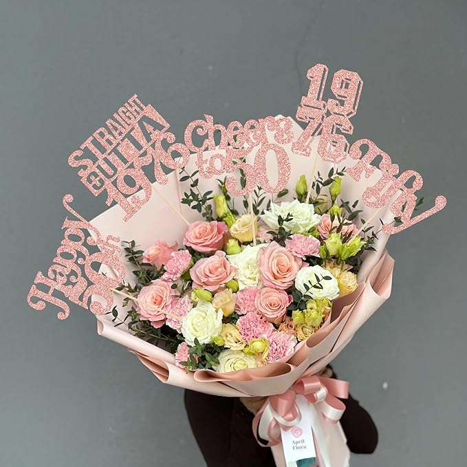 Gyufise 15Pcs Happy 50th Birthday Centerpiece Sticks Fifty Straight Outta 1976 Table Flower Centerpieces Sticks Cheers to 50 Decorations for 50th Birthday Party Supplies Rose Gold