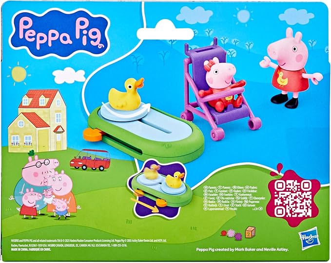 PEPPA PIG Peppa's Family of Five with Baby Evie, Poseable Figures Hold Hands, Preschool Toys for Girls and Boys 3 and Up