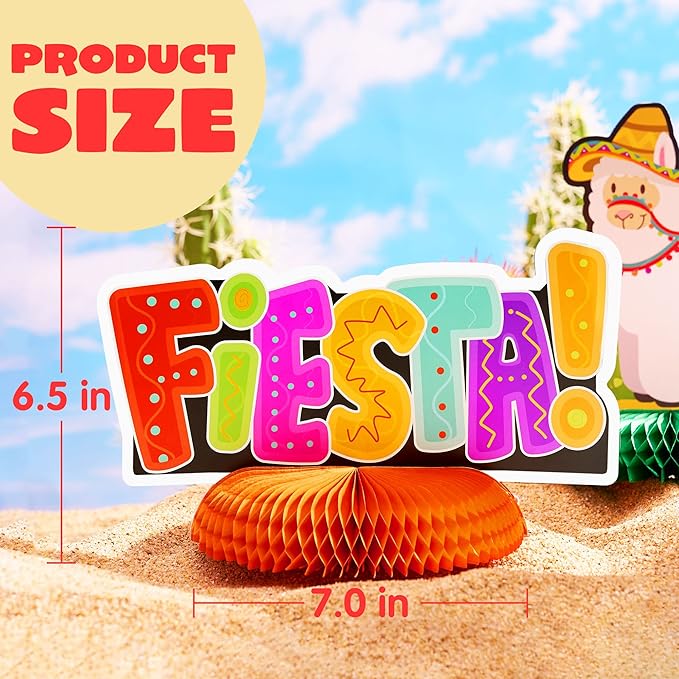 JOYIN 12 Cinco De Mayo Fiesta Honeycomb Table Centerpiece 8.5” for Fun Fiesta Taco Party Supplies, Luau Event Photo Props, Mexican Theme Decoration, Carnivals Festivals, Taco Tuesday Event