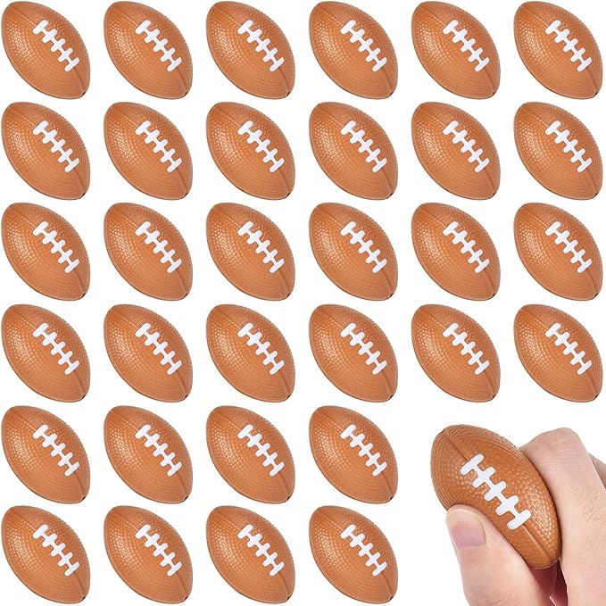 Uogw 36Packs Football Stress Balls, 2.17" Mini Foam Footballs,Superbowl Decoration Party Favor, Mini Foam Squeeze Sports Balls for Party Supplies and Outdoor Games