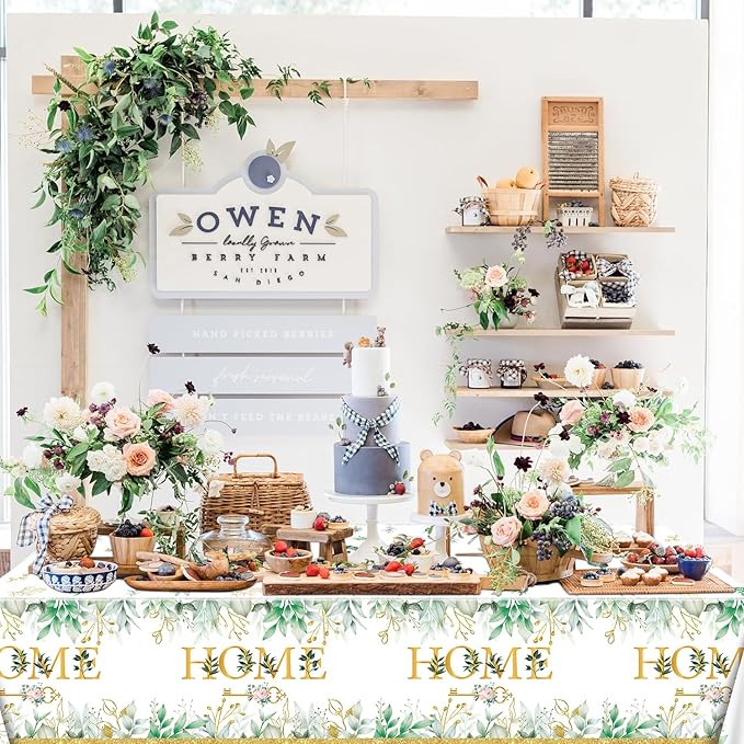 4Pcs Home Sweet Home Tablecloth - Housewarming Table Cover, Rectangular Key House Decoration Table Cloth for New Homes Decoration House Warming Wedding Party Supplies, 51x86 Inch