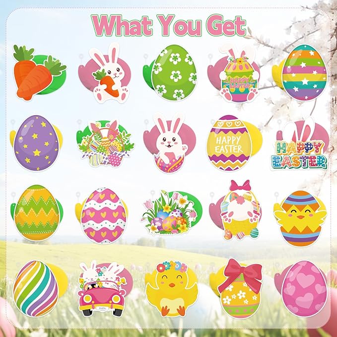 40Pcs Easter Hanging Swirl Decorations, Cute Bunny Eggs Ceiling Hanging Swirls Easter Party Hanging Swirls Streamers for Spring Party Decor Supplies