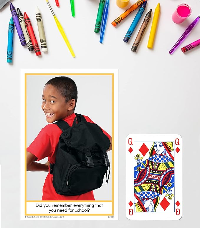 Key Education Photo Conversation Cards—Social Emotional Flash Cards For Children With Autism and Aspergers, Behavioral and Communication Skills Practice, Educational Games for Kindergarten+ (90 pc)
