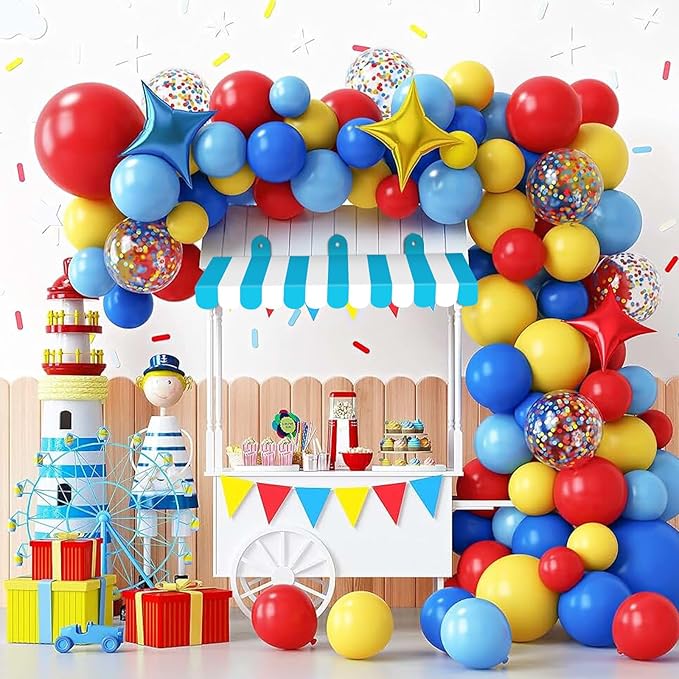 2 Piece Circus Awning Decoration 3D Carnival Tent Awning Wall Decorations for Circus Theme Party, Carnival Stand, Party Favors Supplies (Blue and White)